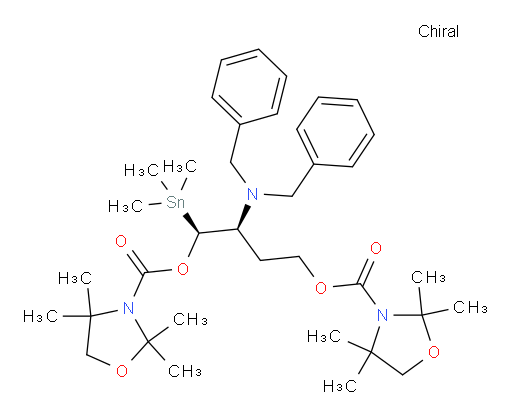 (1S,2S)-2-(dibenzylamino)-1-(trimethylstannyl)butane-1,4-diyl bis(2,2,4,4-tetramethyloxazolidine-3-carboxylate)
