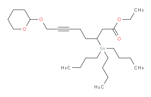 乙基 8-((四氢-2H-吡喃-2-氧基))-3-(三丁基锡基)辛-6-炔酸酯