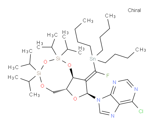 6-chloro-9-((6aR,8S,9aS,E)-9-(fluoro(tributylstannyl)methylene)-2,2,4,4-tetraisopropyltetrahydro-6H-furo[3,2-f][1,3,5,2,4]trioxadisilocin-8-yl)-9H-purine
