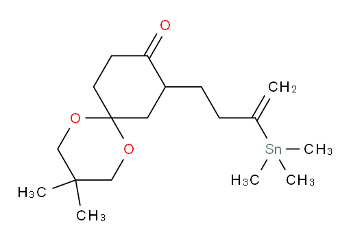 3,3-dimethyl-8-(3-(trimethylstannyl)but-3-en-1-yl)-1,5-dioxaspiro[5.5]undecan-9-one