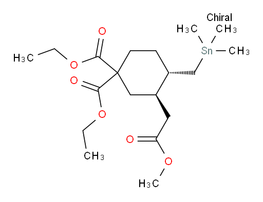 (3R,4S)-diethyl 3-(2-methoxy-2-oxoethyl)-4-((trimethylstannyl)methyl)cyclohexane-1,1-dicarboxylate