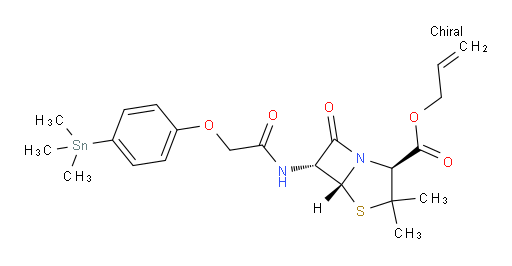 (2S,5R,6R)-allyl 3,3-dimethyl-7-oxo-6-(2-(4-(trimethylstannyl)phenoxy)acetamido)-4-thia-1-azabicyclo[3.2.0]heptane-2-carboxylate