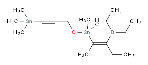 (E)-9,10-diethyl-2,2,7,7,8-pentamethyl-6-oxa-2,7-distanna-10-boradodec-8-en-3-yne