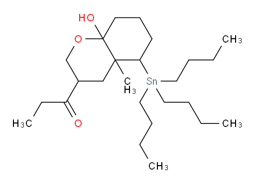 1-(8a-hydroxy-4a-methyl-5-(tributylstannyl)octahydro-2H-chromen-3-yl)propan-1-one