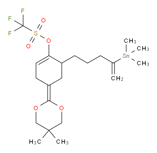 4-(5,5-dimethyl-1,3-dioxan-2-ylidene)-6-(4-(trimethylstannyl)pent-4-en-1-yl)cyclohex-1-en-1-yl trifluoromethanesulfonate