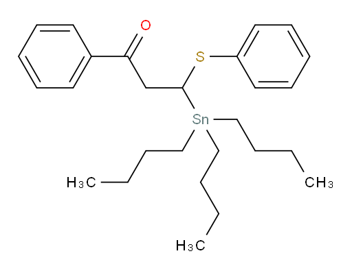 1-phenyl-3-(phenylthio)-3-(tributylstannyl)propan-1-one