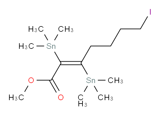(E)-methyl 7-iodo-2,3-bis(trimethylstannyl)hept-2-enoate