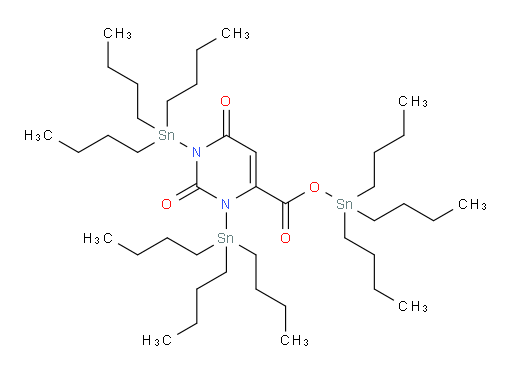 tributylstannyl 2,6-dioxo-1,3-bis(tributylstannyl)-1,2,3,6-tetrahydropyrimidine-4-carboxylate