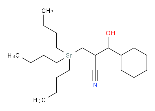 3-cyclohexyl-3-hydroxy-2-((tributylstannyl)methyl)propanenitrile