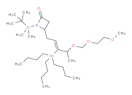 (Z)-1-(tert-butyldimethylsilyl)-4-(4-((2-methoxyethoxy)methoxy)-3-(tributylstannyl)pent-2-en-1-yl)azetidin-2-one