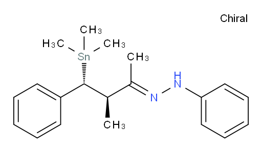 (E)-1-((3R,4R)-3-methyl-4-phenyl-4-(trimethylstannyl)butan-2-ylidene)-2-phenylhydrazine