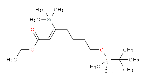 (Z)-ethyl 7-((tert-butyldimethylsilyl)oxy)-3-(trimethylstannyl)hept-2-enoate