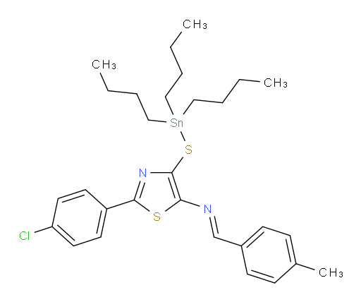 (E)-2-(4-氯苯基)-N-(4-甲基苄亚基)-4-((三丁基锡基)硫基)噻唑-5-胺