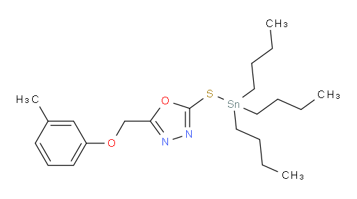 2-((m-tolyloxy)methyl)-5-((tributylstannyl)thio)-1,3,4-oxadiazole