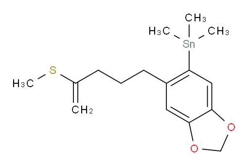 trimethyl(6-(4-(methylthio)pent-4-en-1-yl)benzo[d][1,3]dioxol-5-yl)stannane