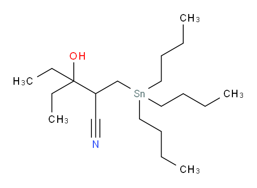 3-ethyl-3-hydroxy-2-((tributylstannyl)methyl)pentanenitrile