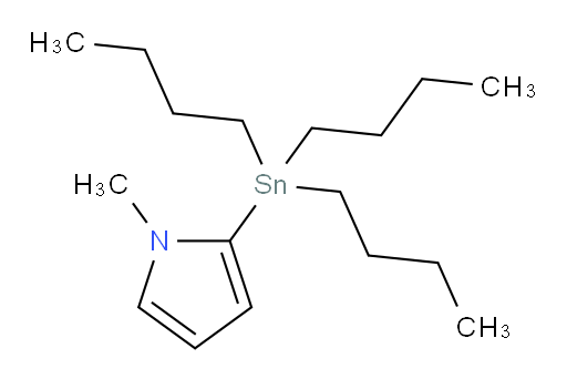(1-METHYLPYRROL-2-YL)TRIBUTYLTIN;2-(TRIBUTYLSTANNYL)-1-METHYLPYRROLE;1-METHYL-2-(TRIBUTYLSTANNYL)PYRROLE;N-METHYL-2-(TRIBUTYLSTANNYL)PYRROLE;1-N-METHYL-2-(TRIBUTYLSTANNYL)PYRROLE;Tributyl(N-methylpyrrol-2-yl)stannane;1-Methyl-2-(tri-n-butylstannyl)pyrrole;N-Methyl-2-(tributylstannyl)-1H-pyrrole;1-METHYL-2-(TRIBUTYLSTANNYL)-1H-PYRROLE;1-Methyl-2-(tributylstannanyl)-1H-pyrrole