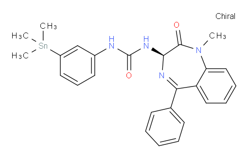 (R)-1-(1-methyl-2-oxo-5-phenyl-2,3-dihydro-1H-benzo[e][1,4]diazepin-3-yl)-3-(3-(trimethylstannyl)phenyl)urea