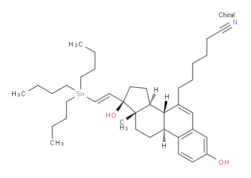 6-((8R,9S,13S,14S,17R)-3,17-dihydroxy-13-methyl-17-((E)-2-(tributylstannyl)vinyl)-9,11,12,13,14,15,16,17-octahydro-8H-cyclopenta[a]phenanthren-7-yl)hexanenitrile