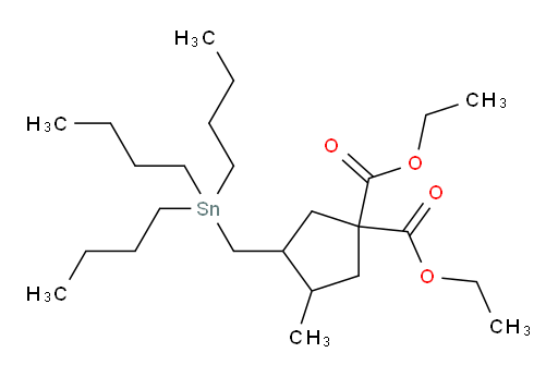diethyl 3-methyl-4-((tributylstannyl)methyl)cyclopentane-1,1-dicarboxylate
