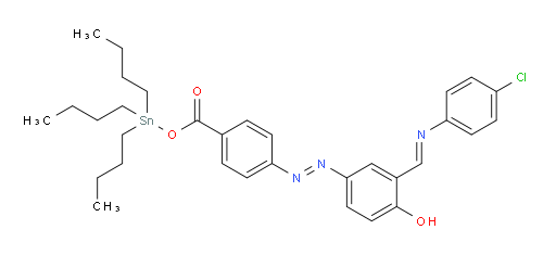 tributylstannyl 4-((E)-(3-((E)-((4-chlorophenyl)imino)methyl)-4-hydroxyphenyl)diazenyl)benzoate