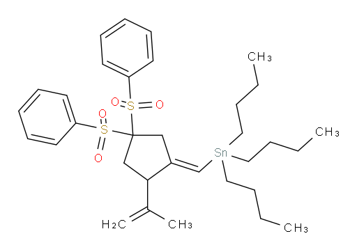 (E)-((4,4-bis(phenylsulfonyl)-2-(prop-1-en-2-yl)cyclopentylidene)methyl)tributylstannane