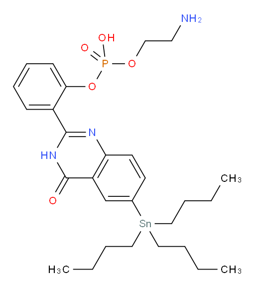 2-aminoethyl (2-(4-oxo-6-(tributylstannyl)-3,4-dihydroquinazolin-2-yl)phenyl) hydrogen phosphate