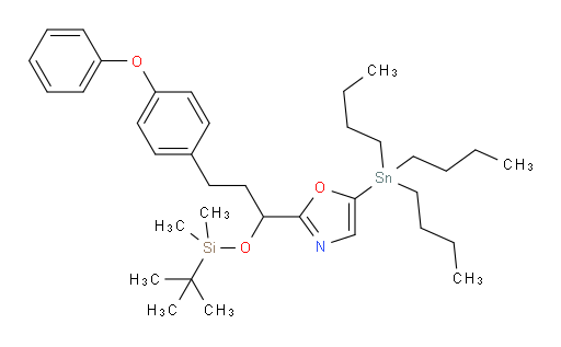 2-(1-((tert-butyldimethylsilyl)oxy)-3-(4-phenoxyphenyl)propyl)-5-(tributylstannyl)oxazole