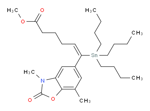 (E)-methyl 6-(3,7-dimethyl-2-oxo-2,3-dihydrobenzo[d]oxazol-5-yl)-6-(tributylstannyl)hex-5-enoate