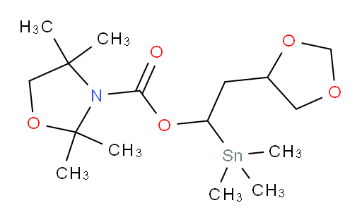 2-(1,3-dioxolan-4-yl)-1-(trimethylstannyl)ethyl 2,2,4,4-tetramethyloxazolidine-3-carboxylate