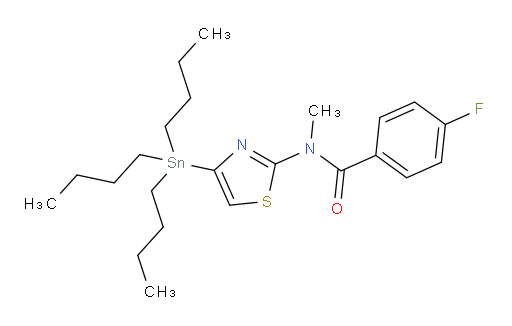 4-fluoro-N-methyl-N-(4-(tributylstannyl)thiazol-2-yl)benzamide