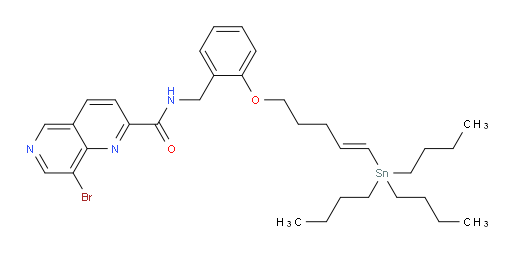 (E)-8-bromo-N-(2-((5-(tributylstannyl)pent-4-en-1-yl)oxy)benzyl)-1,6-naphthyridine-2-carboxamide