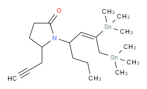 (E)-1-(1,2-双(三甲基锡基)庚-2-烯-4-基)-5-(丙-2-炔-1-基)吡咯烷-2-酮