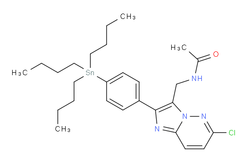N-((6-chloro-2-(4-(tributylstannyl)phenyl)imidazo[1,2-b]pyridazin-3-yl)methyl)acetamide