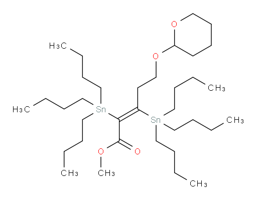 (E)-methyl 5-((tetrahydro-2H-pyran-2-yl)oxy)-2,3-bis(tributylstannyl)pent-2-enoate