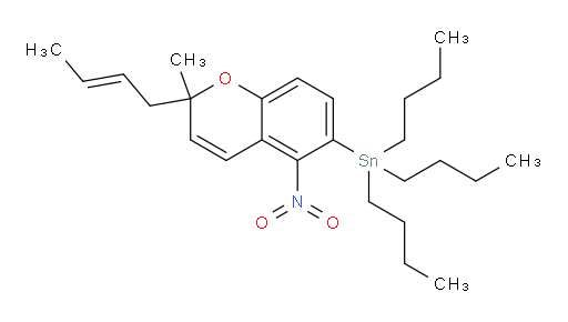 (E)-(2-(but-2-en-1-yl)-2-methyl-5-nitro-2H-chromen-6-yl)tributylstannane