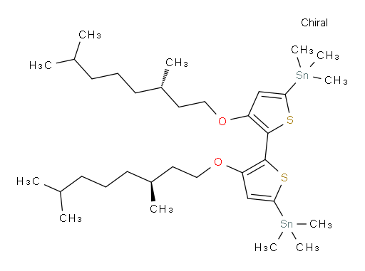 (3,3'-bis(((S)-3,7-dimethyloctyl)oxy)-[2,2'-bithiophene]-5,5'-diyl)bis(trimethylstannane)