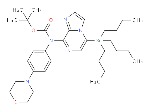 tert-butyl (4-morpholinophenyl)(5-(tributylstannyl)imidazo[1,2-a]pyrazin-8-yl)carbamate