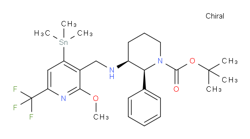 (2S,3S)-tert-butyl 3-(((2-methoxy-6-(trifluoromethyl)-4-(trimethylstannyl)pyridin-3-yl)methyl)amino)-2-phenylpiperidine-1-carboxylate