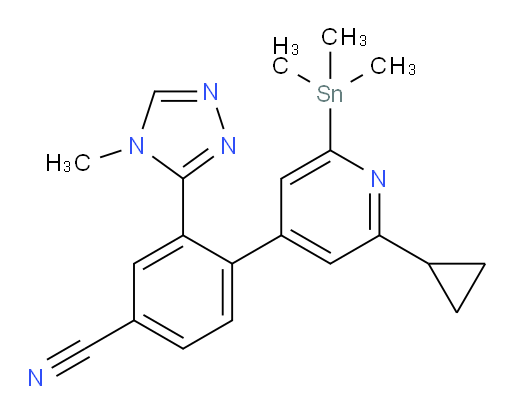 4-(2-cyclopropyl-6-(trimethylstannyl)pyridin-4-yl)-3-(4-methyl-4H-1,2,4-triazol-3-yl)benzonitrile