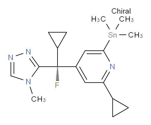 (R)-2-cyclopropyl-4-(cyclopropylfluoro(4-methyl-4H-1,2,4-triazol-3-yl)methyl)-6-(trimethylstannyl)pyridine