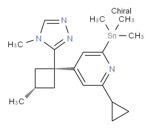 2-cyclopropyl-4-((1r,3r)-3-methyl-1-(4-methyl-4H-1,2,4-triazol-3-yl)cyclobutyl)-6-(trimethylstannyl)pyridine