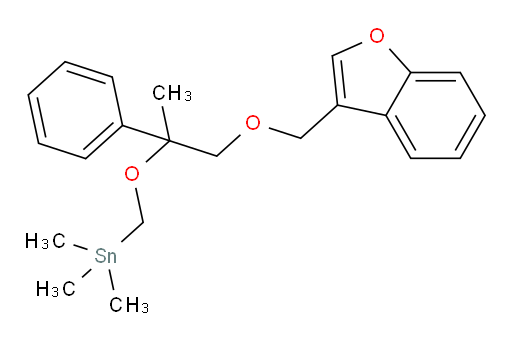 (((1-(benzofuran-3-ylmethoxy)-2-phenylpropan-2-yl)oxy)methyl)trimethylstannane