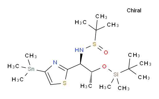 (R)-N-((1S,2R)-2-((tert-butyldimethylsilyl)oxy)-1-(4-(trimethylstannyl)thiazol-2-yl)propyl)-2-methylpropane-2-sulfinamide