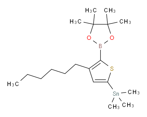 (4-hexyl-5-(4,4,5,5-tetramethyl-1,3,2-dioxaborolan-2-yl)thiophen-2-yl)trimethylstannane
