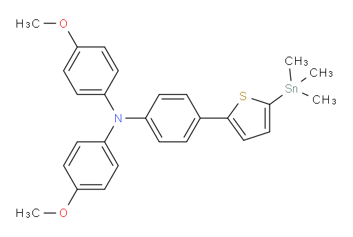 4-methoxy-N-(4-methoxyphenyl)-N-(4-(5-(trimethylstannyl)thiophen-2-yl)phenyl)aniline