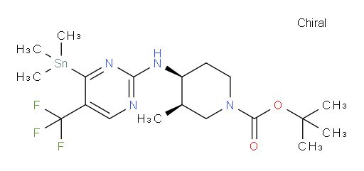 (3R,4S)-tert-butyl 3-methyl-4-((5-(trifluoromethyl)-4-(trimethylstannyl)pyrimidin-2-yl)amino)piperidine-1-carboxylate