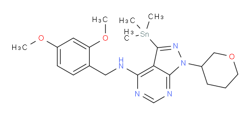 N-(2,4-dimethoxybenzyl)-1-(tetrahydro-2H-pyran-3-yl)-3-(trimethylstannyl)-1H-pyrazolo[3,4-d]pyrimidin-4-amine