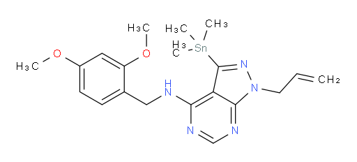 1-allyl-N-(2,4-dimethoxybenzyl)-3-(trimethylstannyl)-1H-pyrazolo[3,4-d]pyrimidin-4-amine