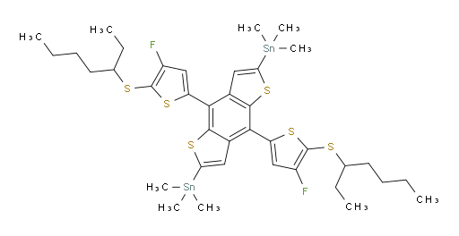 (4,8-bis(4-fluoro-5-(heptan-3-ylthio)thiophen-2-yl)benzo[1,2-b:4,5-b']dithiophene-2,6-diyl)bis(trimethylstannane)